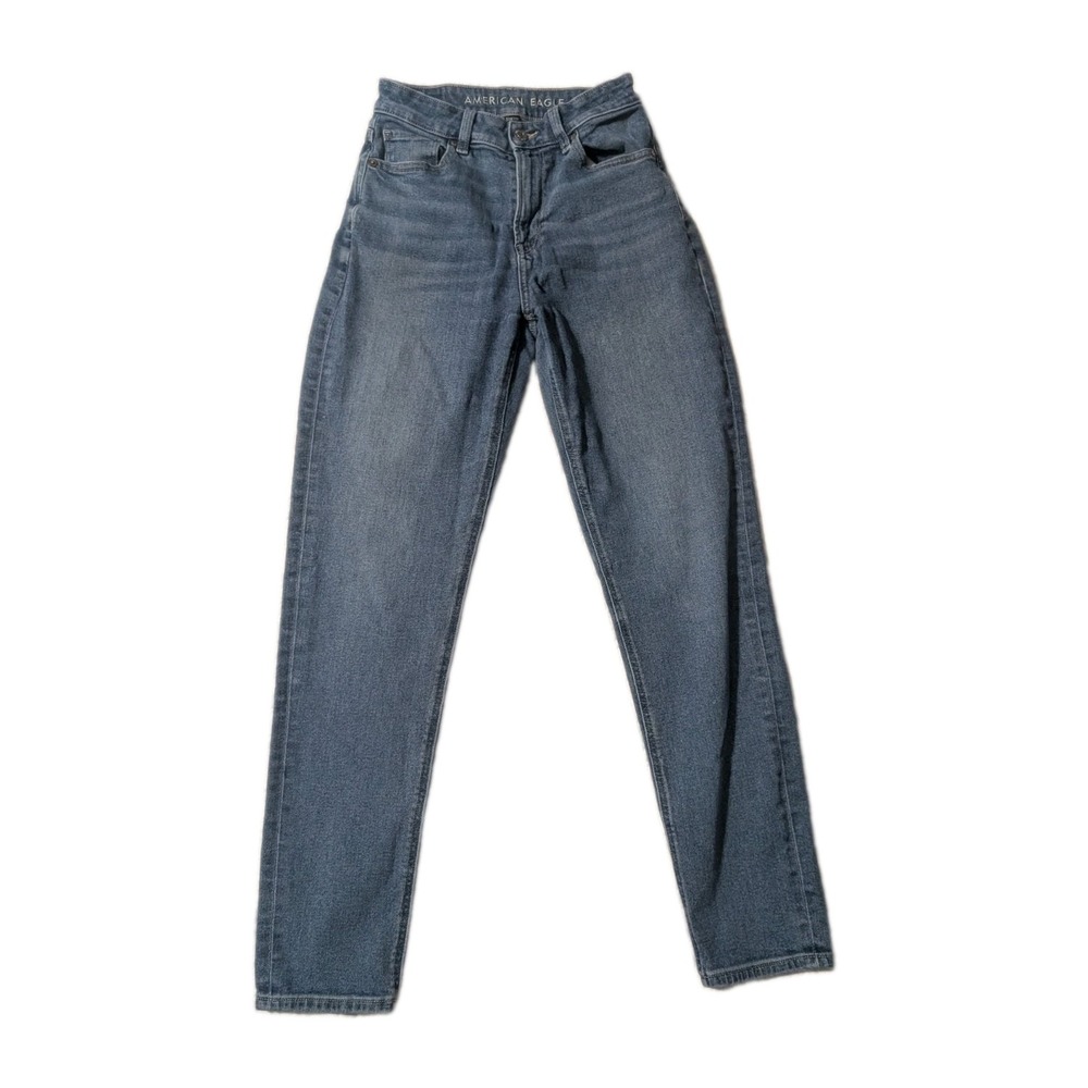 American Eagle Strigid Women's Sz 4 Long High Rise Straight Leg Jeans 90's Style